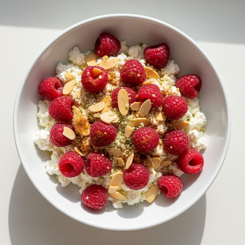Cottage Cheese with Berries and Toasted Almonds