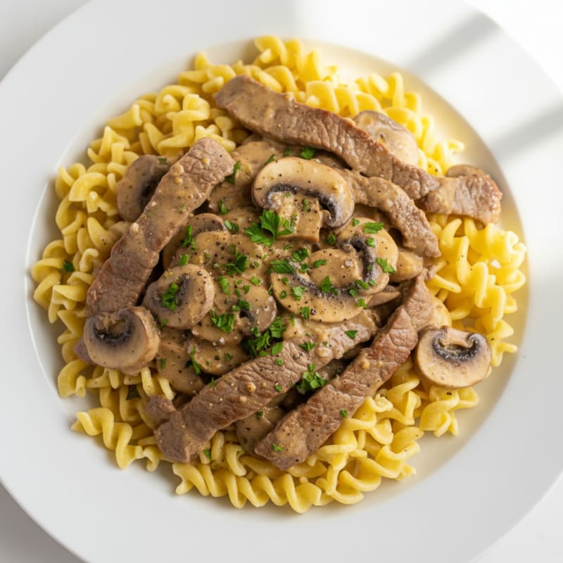 Classic Beef Stroganoff with Egg Noodles