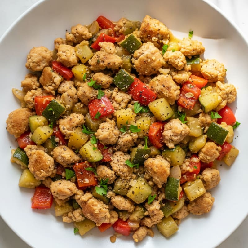 Ground Chicken and Vegetable Skillet