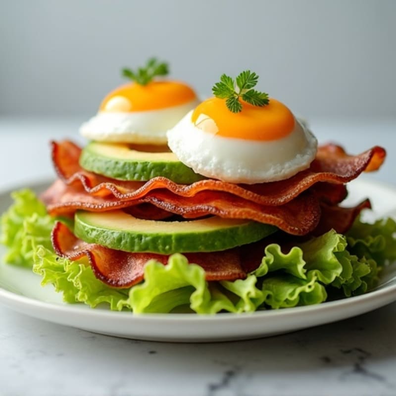 Crispy Turkey Bacon & Avocado Lettuce Stack