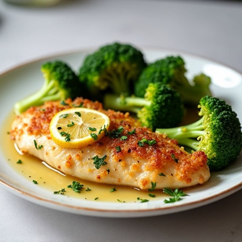Crispy Lemon-Herb Chicken with Roasted Broccoli