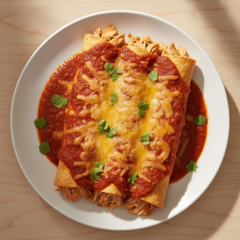 Chicken Enchiladas with Red Chili Sauce