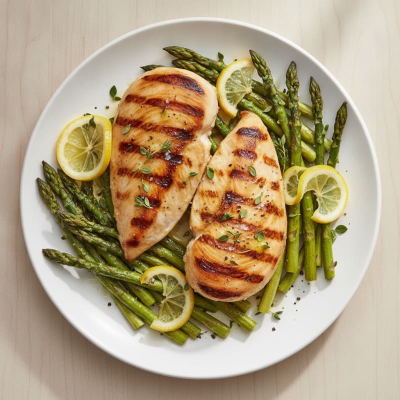 Grilled Lemon Herb Chicken with Asparagus