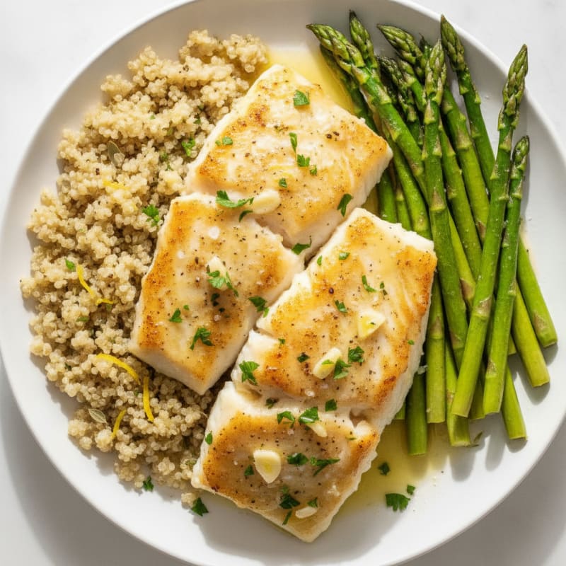 Lemon Herb Baked Cod with Asparagus