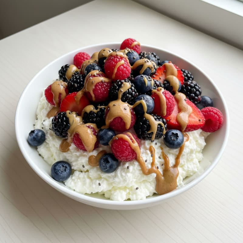 Silky Greek Yogurt Protein Mousse with Mixed Berries
