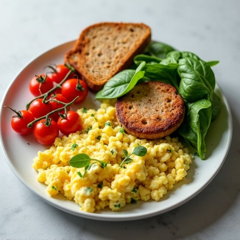 Egg White Scramble with Spinach and Turkey Sausage