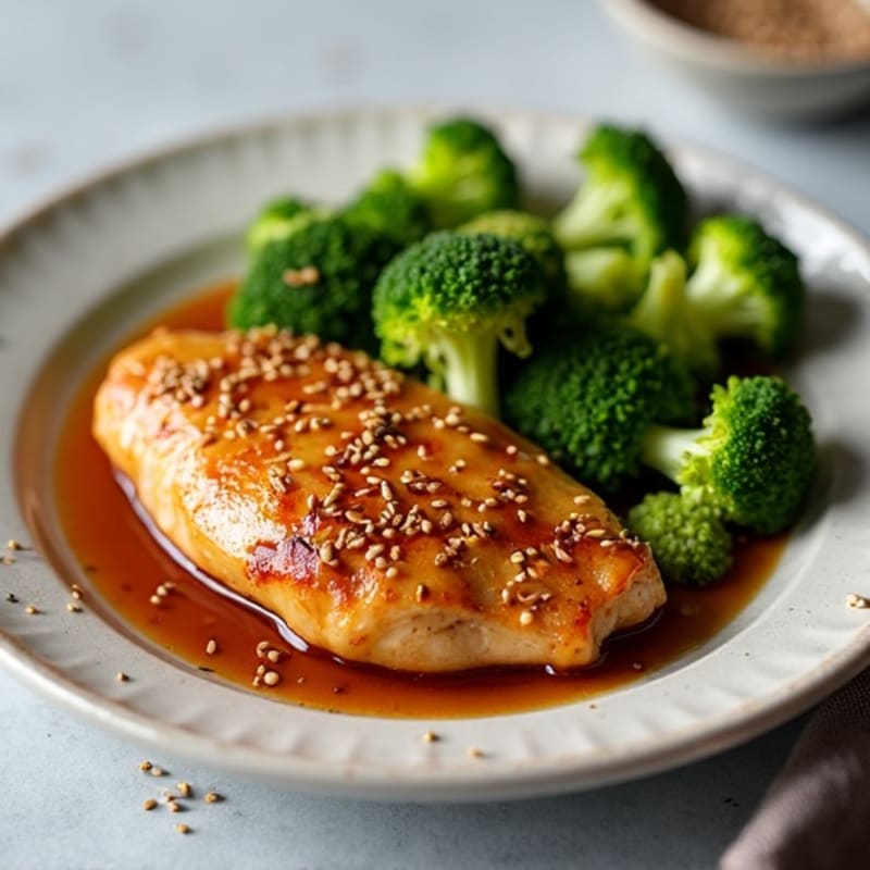 Honey-Garlic Glazed Chicken with Sesame Broccoli