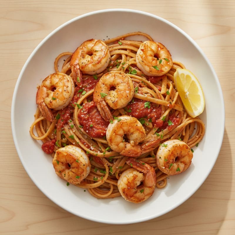 Spicy Calabrian Chili Shrimp Linguine