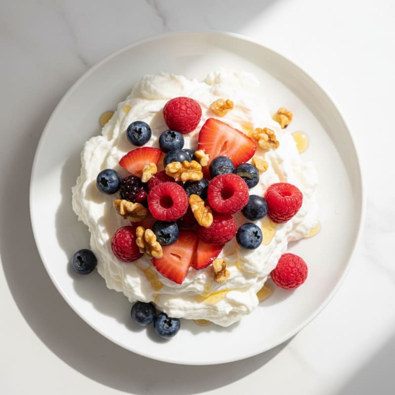 Greek Yogurt Protein Mousse with Mixed Berries