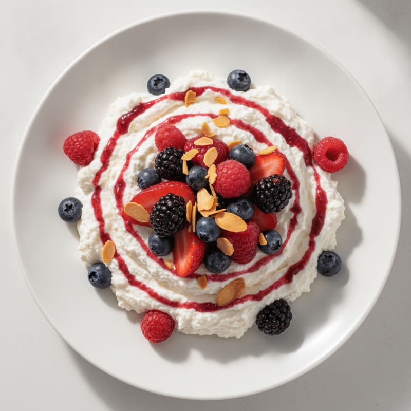 Greek Yogurt Protein Mousse with Mixed Berries