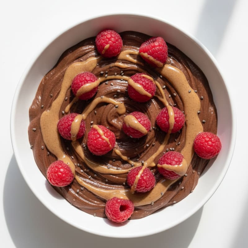 Silky Chocolate Protein Pudding with Greek Yogurt and Berries