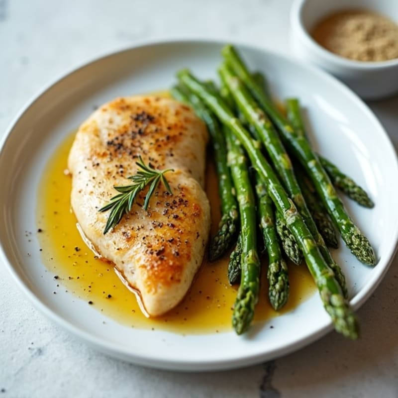 Herb-Baked Chicken Breast with Roasted Asparagus