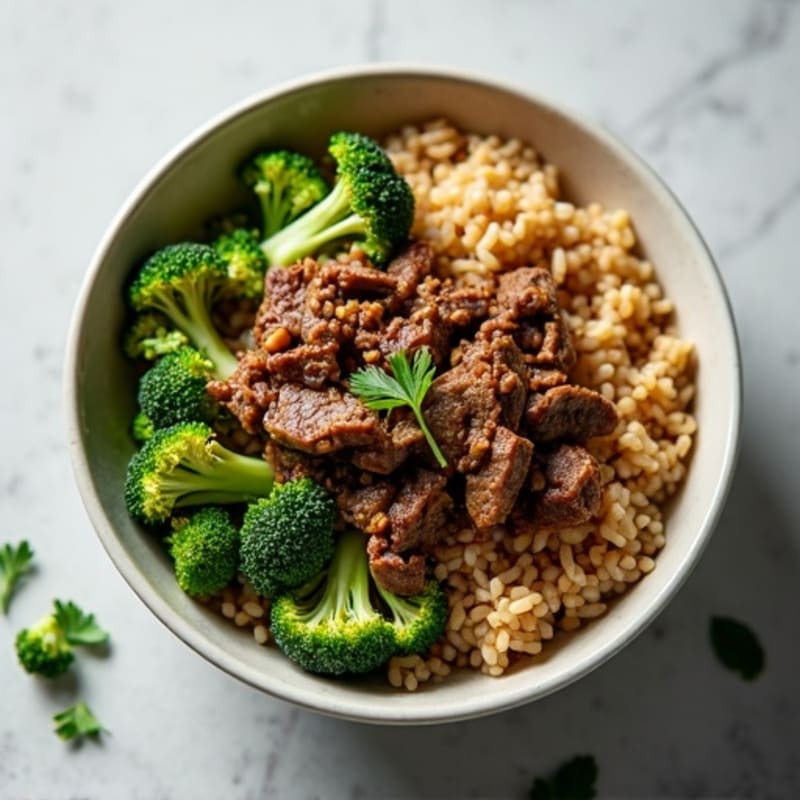 Ginger-Garlic Beef and Broccoli Rice Bowl