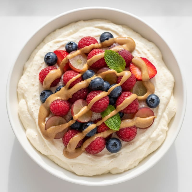 Silky Greek Yogurt Protein Mousse with Mixed Berries