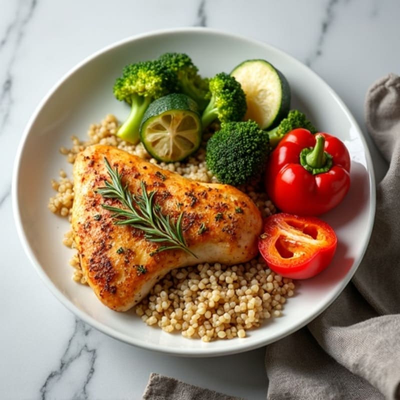 Herb-Crusted Pan Seared Chicken with Roasted Vegetables