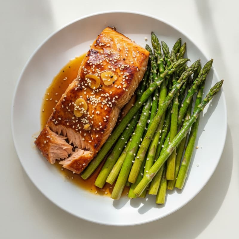 Teriyaki Glazed Salmon with Roasted Asparagus