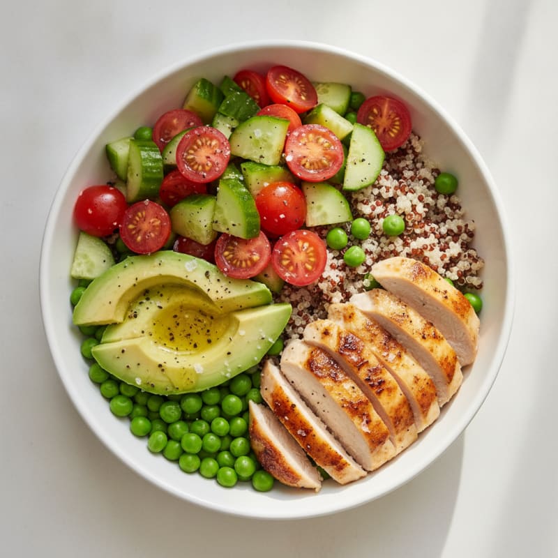 Chicken and Quinoa Bowl with Roasted Vegetables