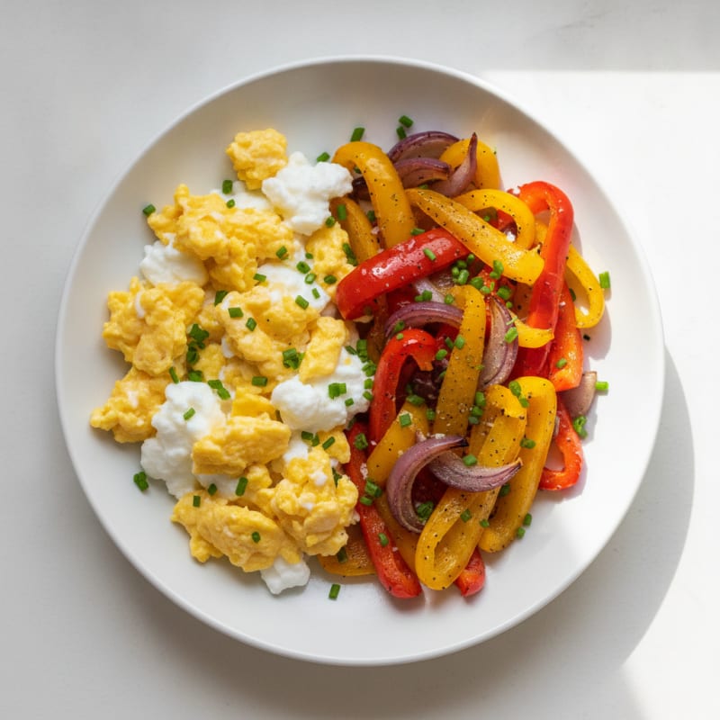 Hearty Scrambled Eggs with Roasted Vegetables