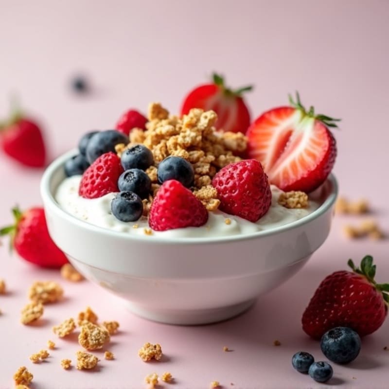 Creamy Greek Yogurt with Fresh Berries and Crunchy Granola