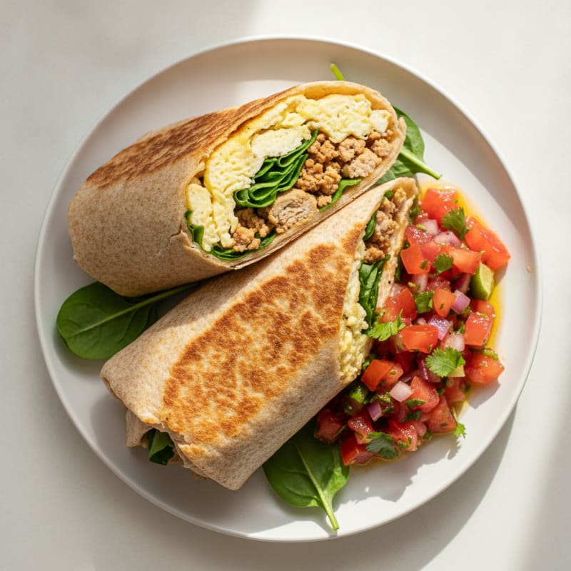 Loaded Breakfast Burrito with Salsa Fresca