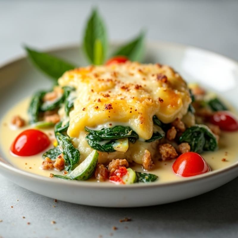 Creamy Lean Ground Turkey and Vegetable Gratin