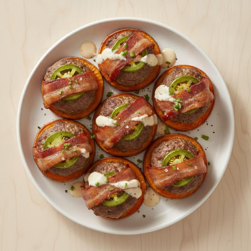 Bacon-Wrapped Jalapeño Sliders