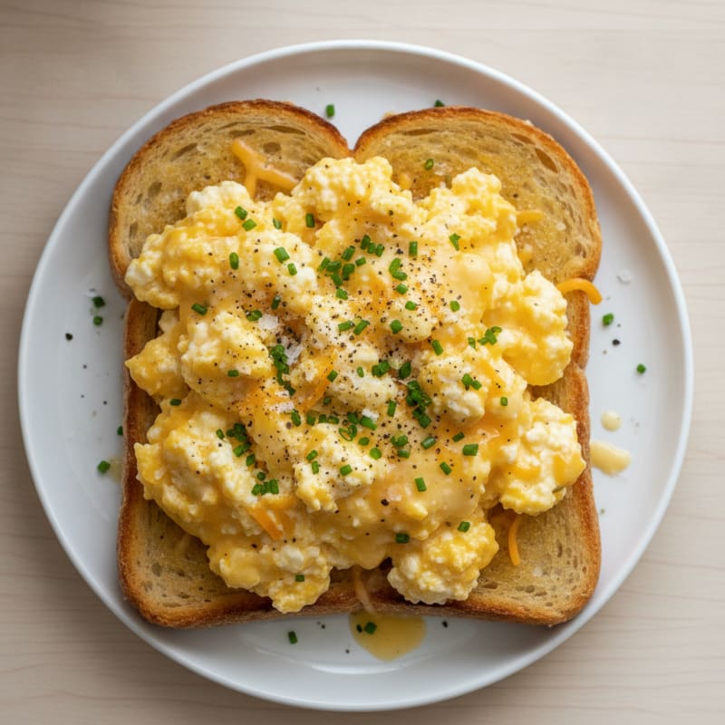Cottage Cheese Cheddar Egg Toast