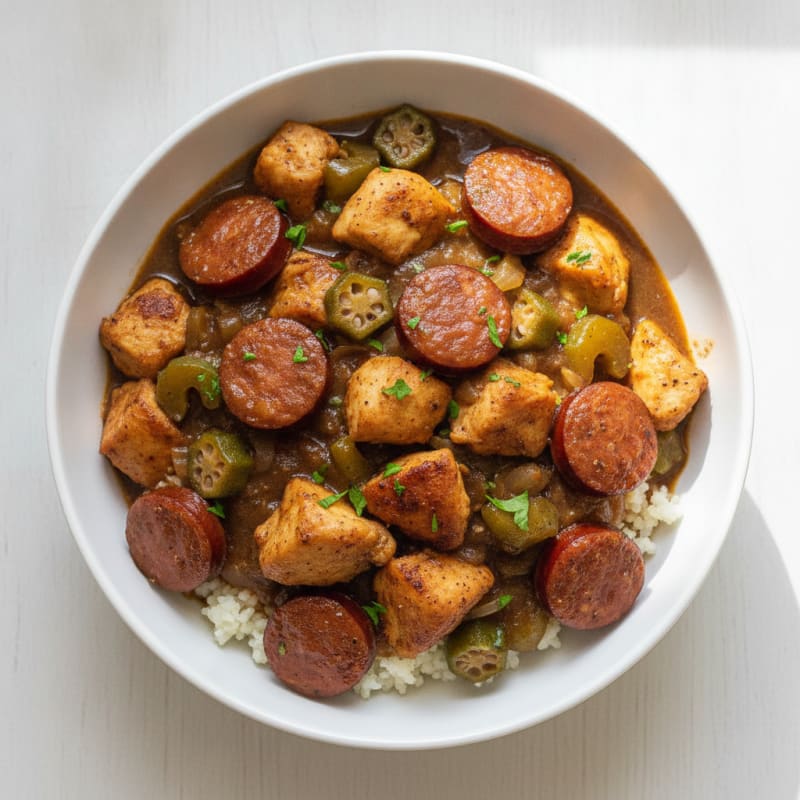 Hearty Chicken and Sausage Gumbo