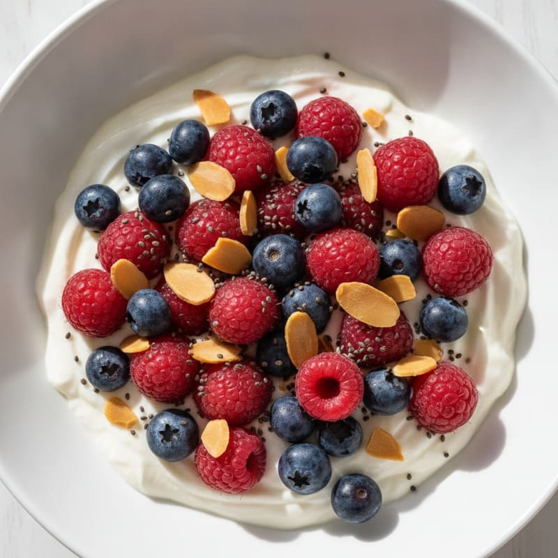Silky Greek Yogurt Protein Pudding with Berries