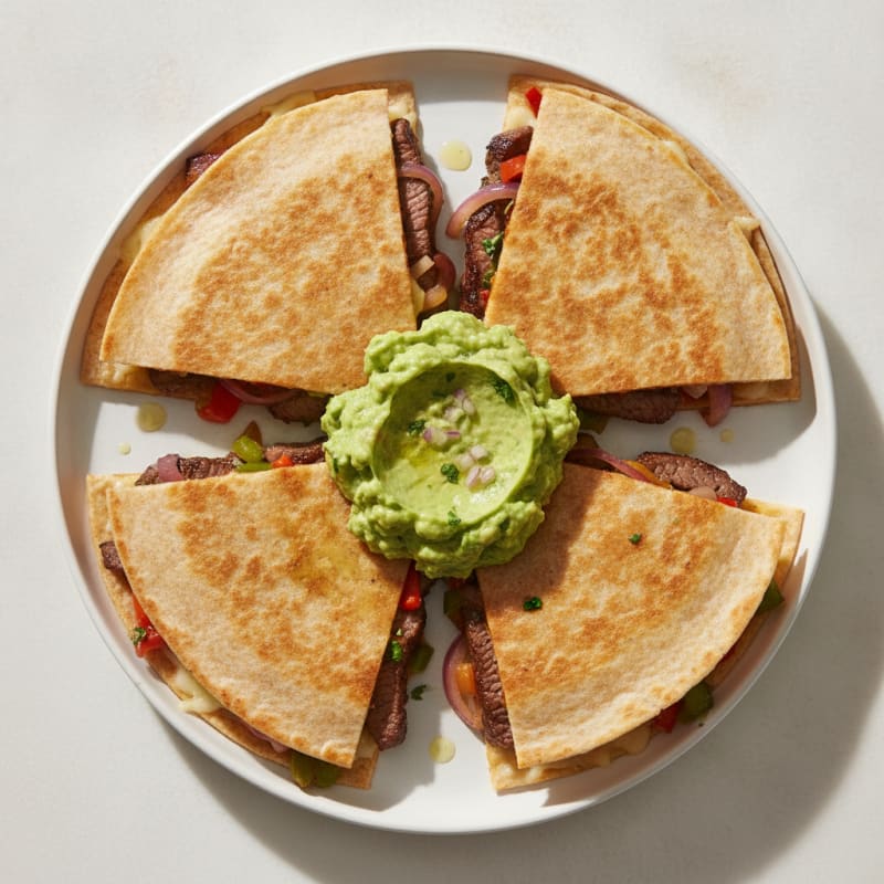 Carne Asada Quesadillas with Guacamole