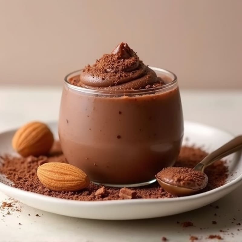 Silky Chocolate Protein Pudding with Almond Butter