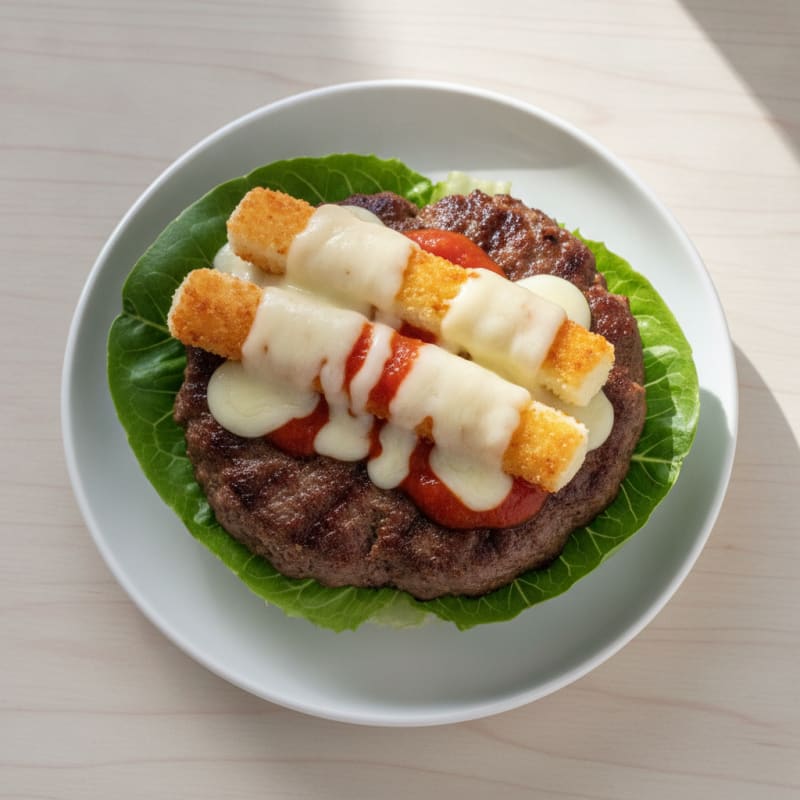 Mozzarella Stick Beef Burger