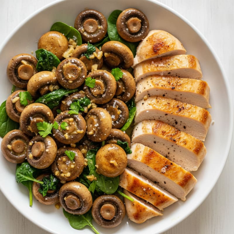 Roasted Garlic Butter Mushrooms