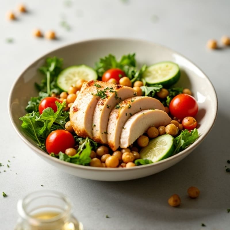 Grilled Turkey Breast Salad with Chickpeas and Lemon Vinaigrette