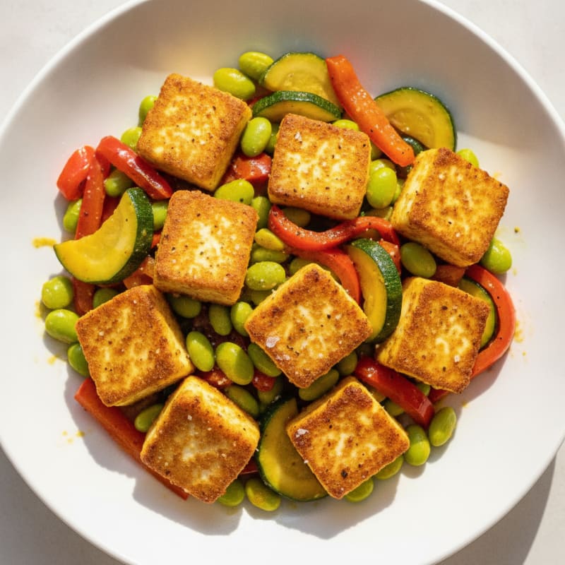 Pan-Seared Paneer with Sautéed Vegetables