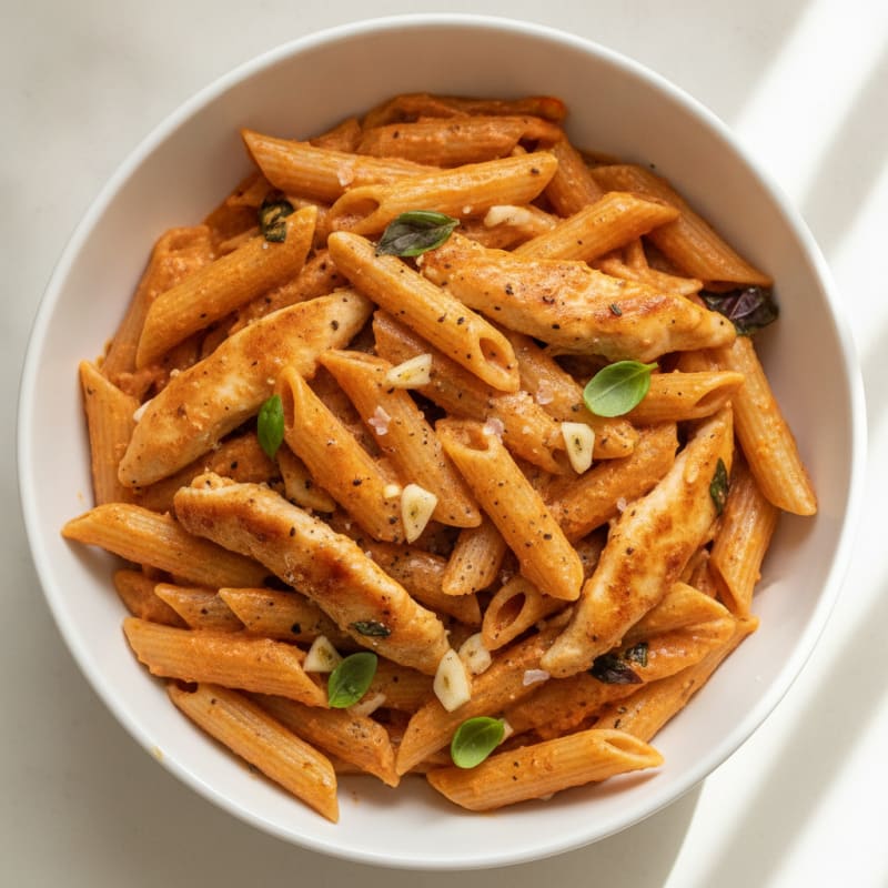 Chicken Penne with Vodka Garlic Sauce