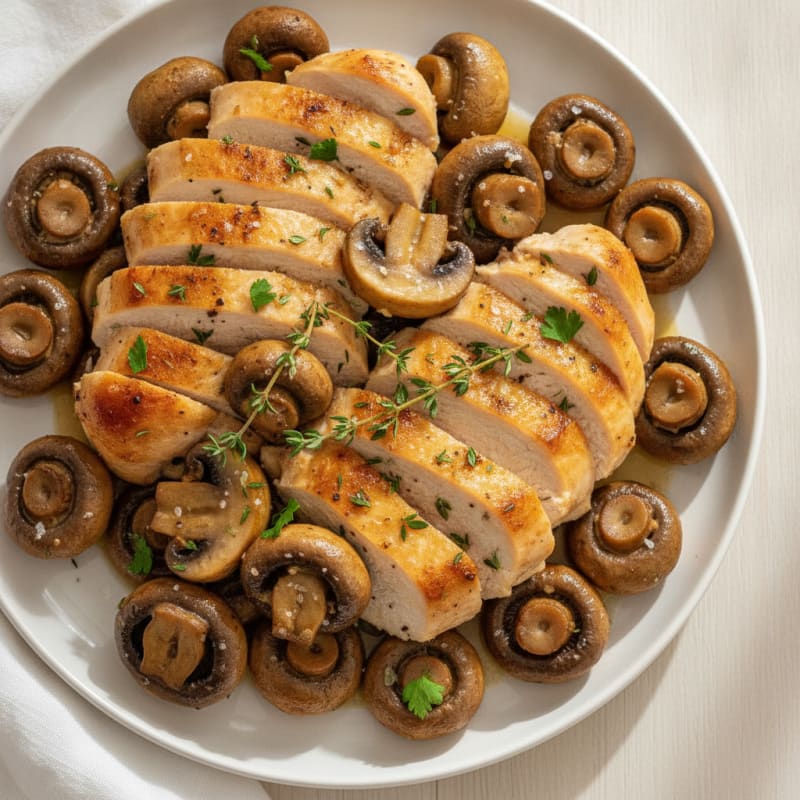 Garlic Butter Roasted Mushrooms with Herbs