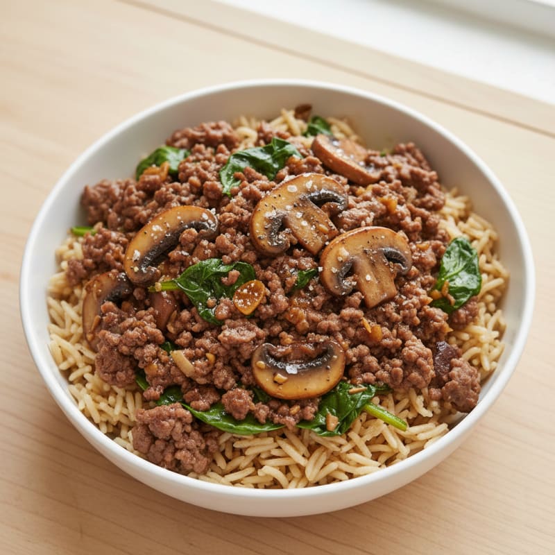 Savory Ground Beef and Rice Bowl