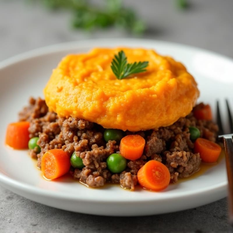 Savory Lean Ground Beef Shepherd's Pie with Creamy Sweet Potato Mash