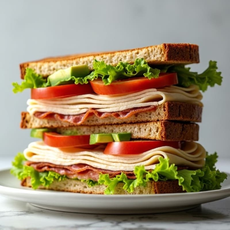 Stacked Turkey Club with Fresh Avocado