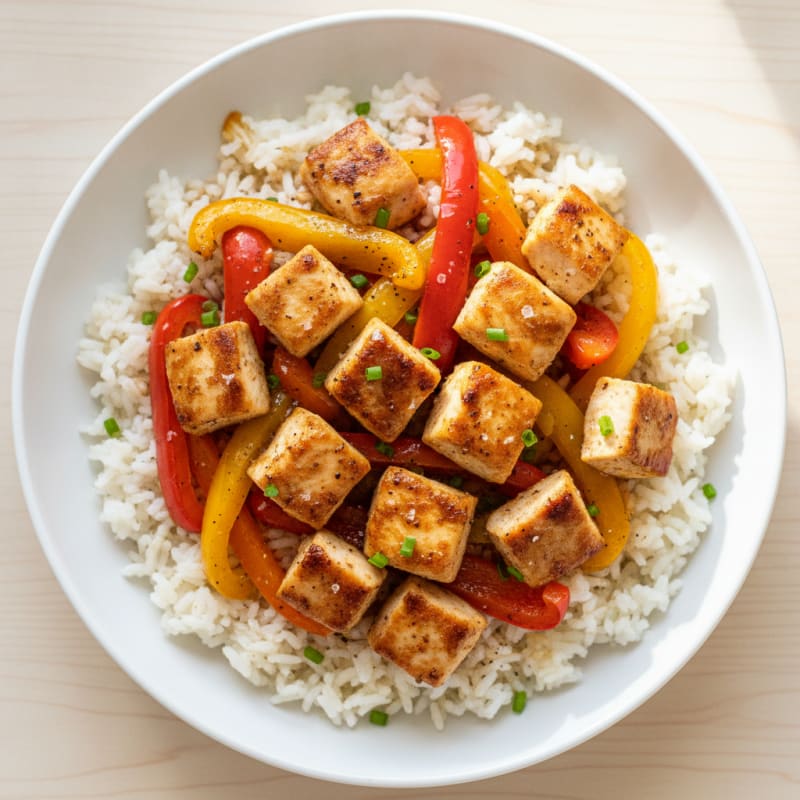 Chicken and Bell Pepper Rice Bowl