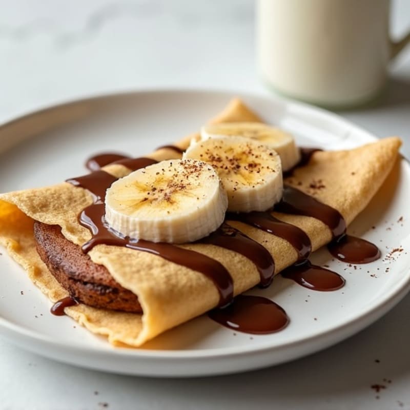 Banana and Creamy Chocolate-Hazelnut Stuffed Protein Crepes