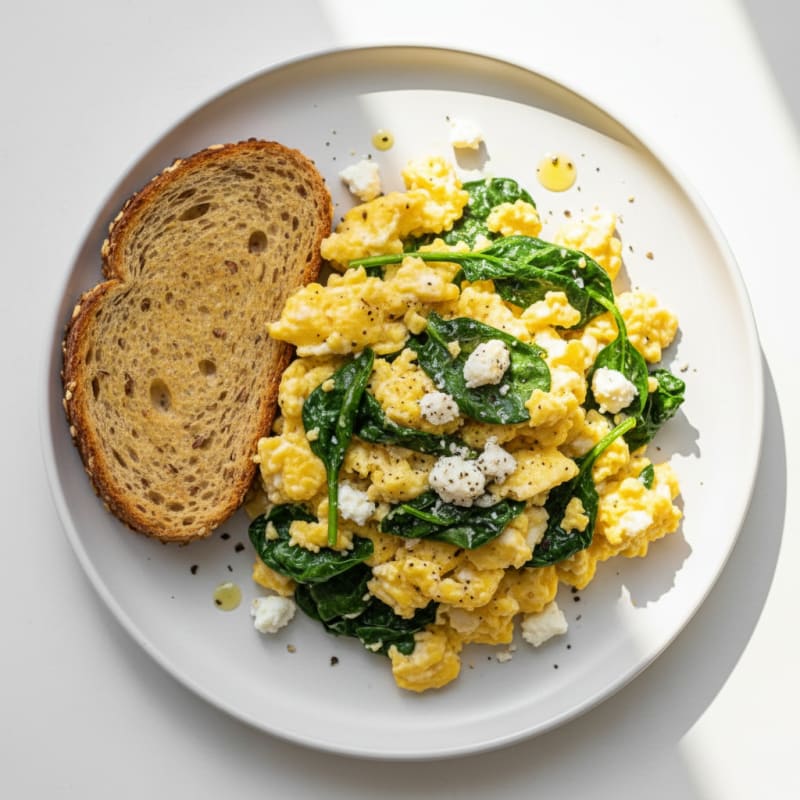 High-Protein Spinach and Feta Scramble