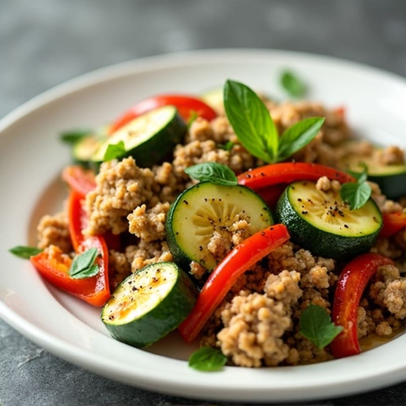 Garlic-Herb Ground Turkey and Zucchini Skillet