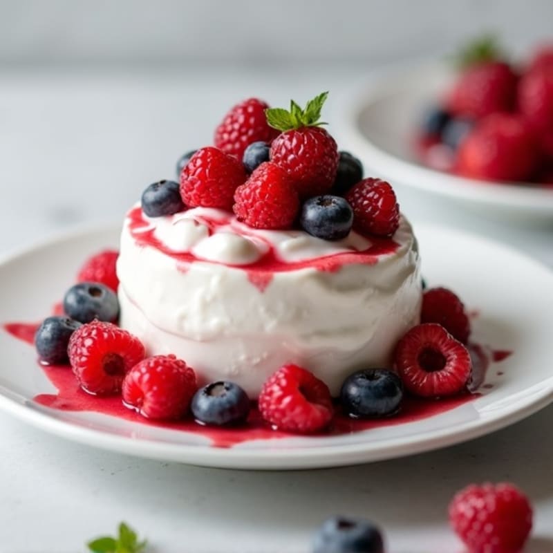 Silky Vanilla Protein Greek Yogurt with Berries