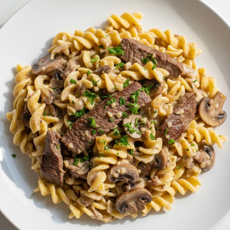 Classic Beef Stroganoff with Egg Noodles