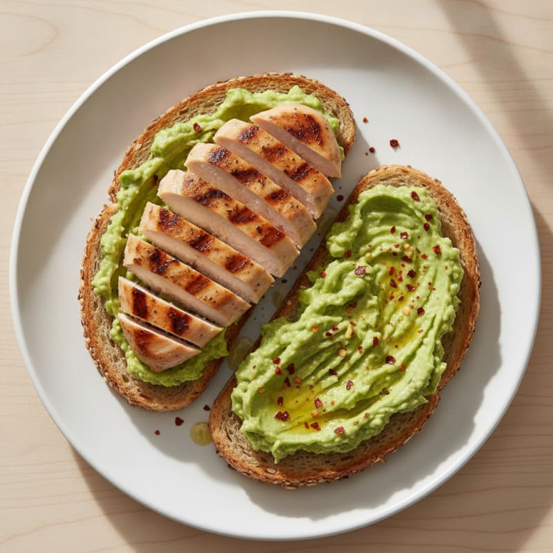 Grilled Chicken Breast with Avocado Toast