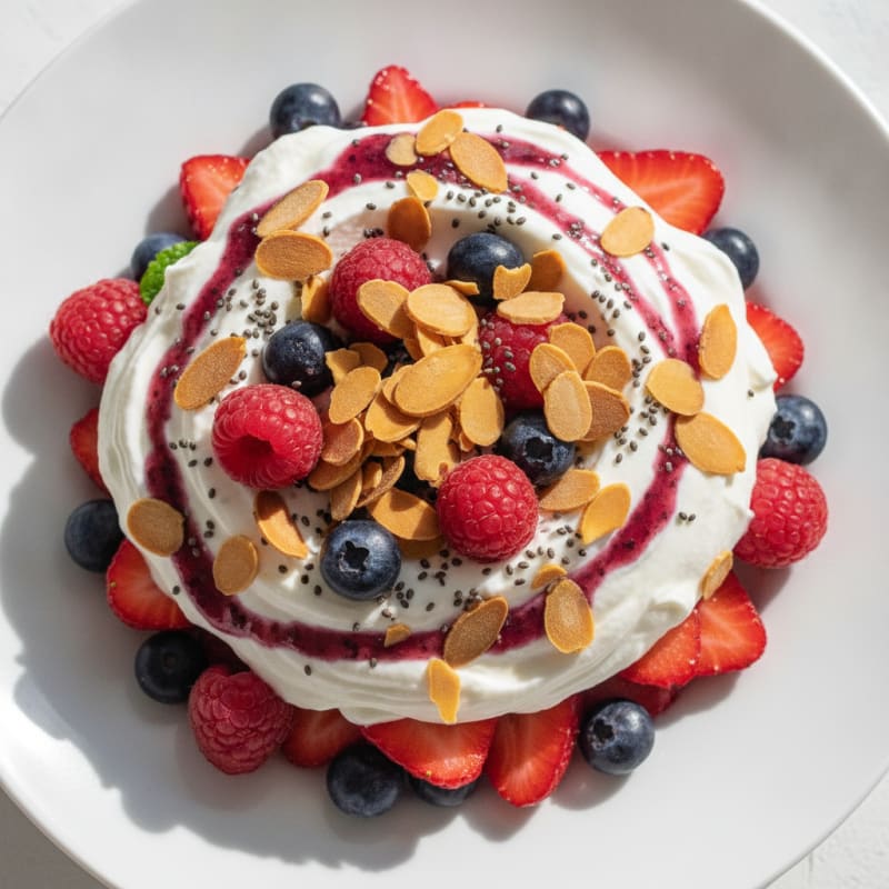Greek Yogurt Protein Parfait with Mixed Berries