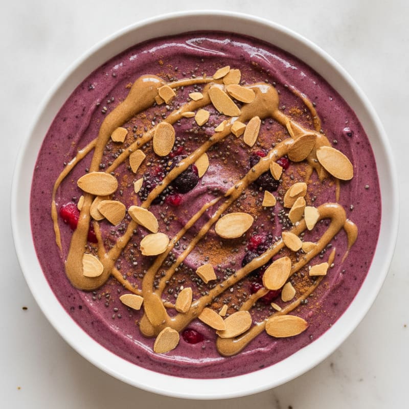 Berry-Almond Protein Smoothie Bowl