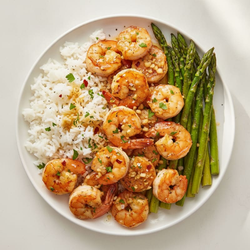 Garlic Shrimp with Roasted Asparagus
